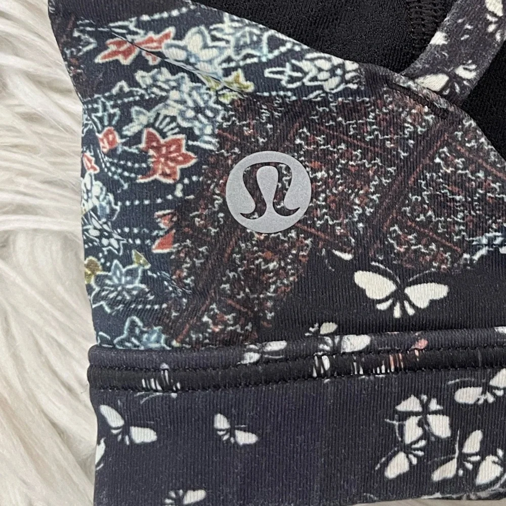 {Lululemon} Free To Be Serene Bra in Assemblage Alpine White Multi - Women’s 4